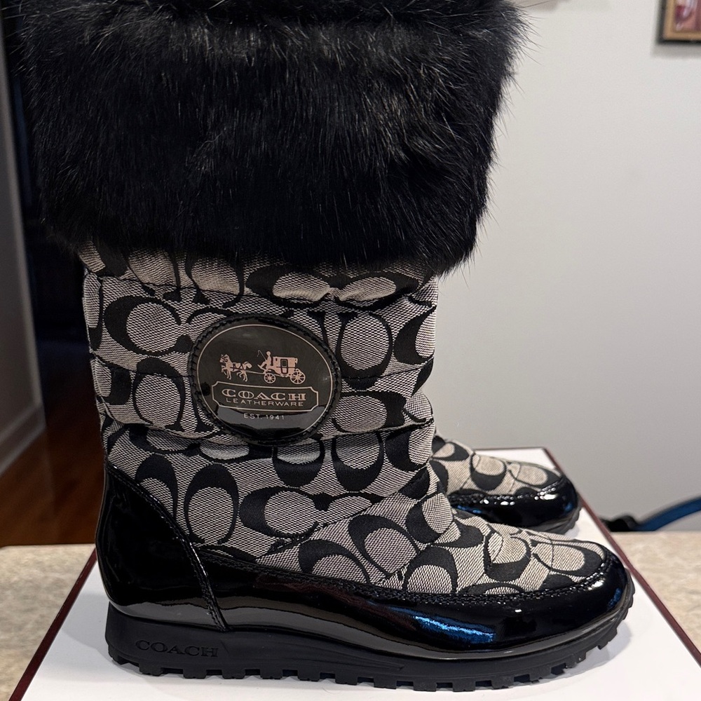 Coach Black and Gray Winter Boots